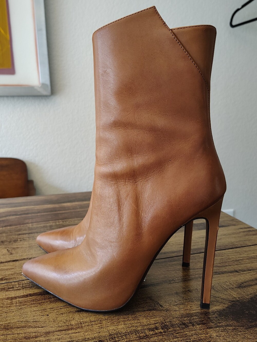 Tony Bianco Leather Frappe Como Pointed Toe Ankle Boots Women’s US 7.5